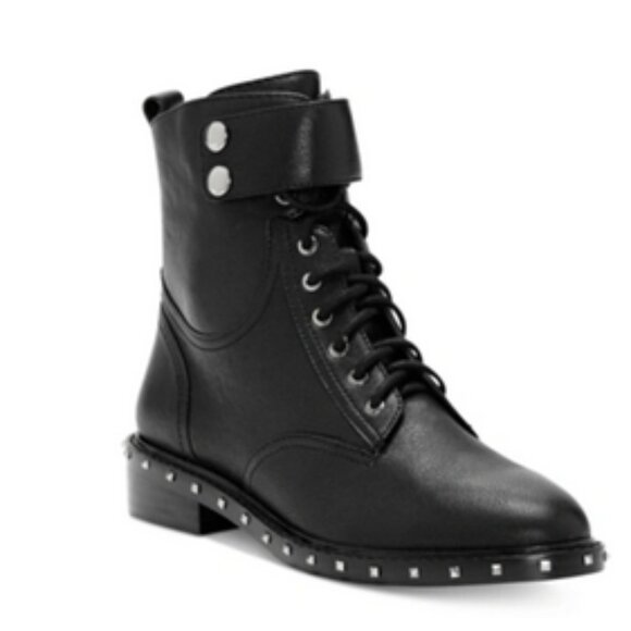 Vince Camuto Talorini Moto Combat Boots Genuine Leather Booties - Picture 1 of 15
